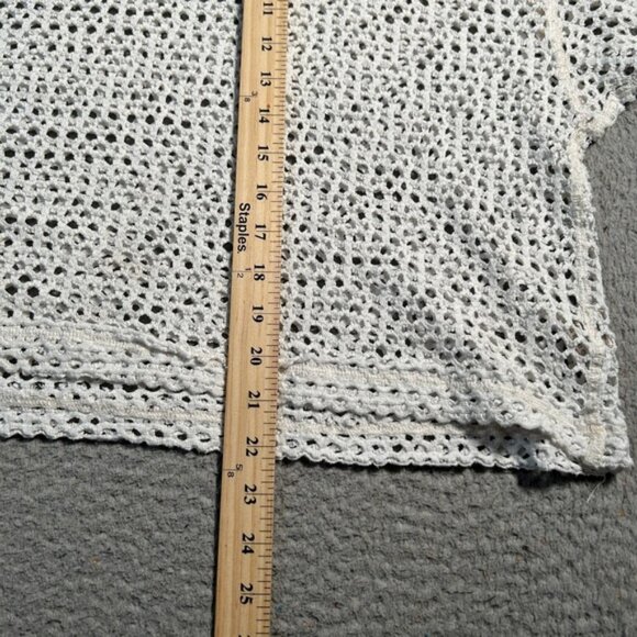 Free People Womens Top XS White Fish Net Sheer Coastal Boho Long Sleeve - Picture 8 of 9